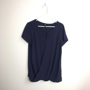 Mossimo Navy Split Front Top